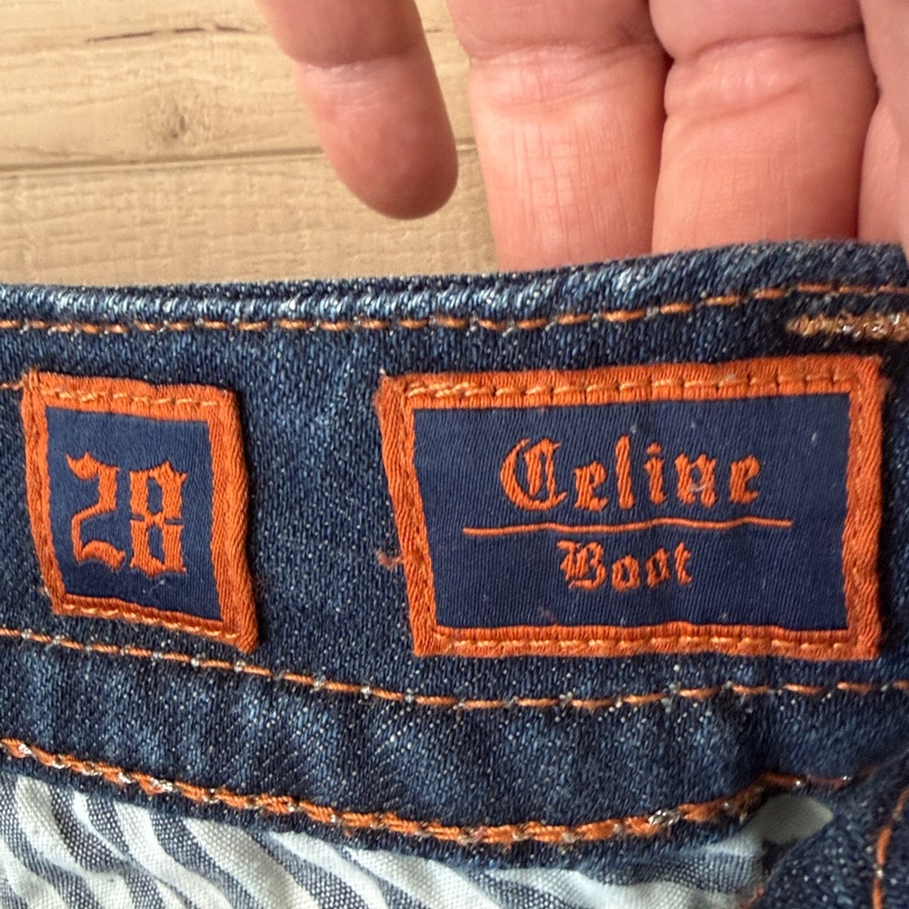 Women's Rock Revival jeans size 28 Celine boot Embellished Denim Western - Picture 8 of 16